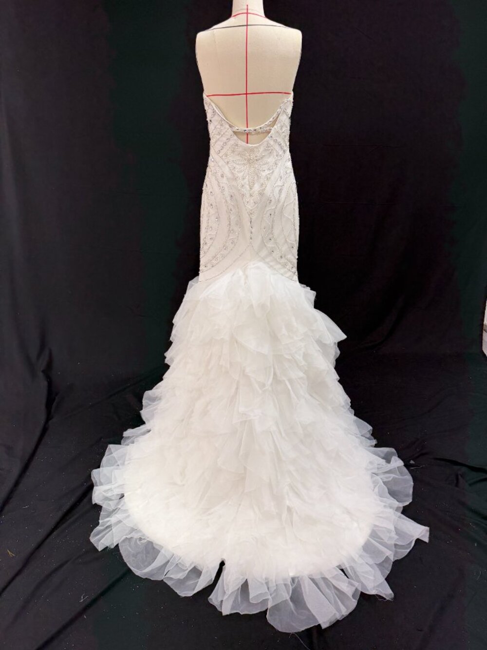 like new Aurora - Art Deco Beaded Crystal Embellished Mermaid Gown - Picture 6 of 8